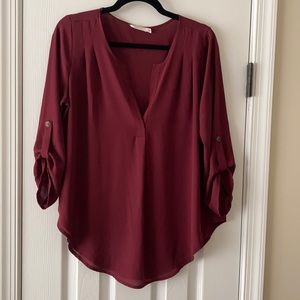 Lush burgundy flowy top - size large